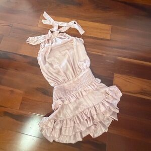 Elegant Pink Backless Dress